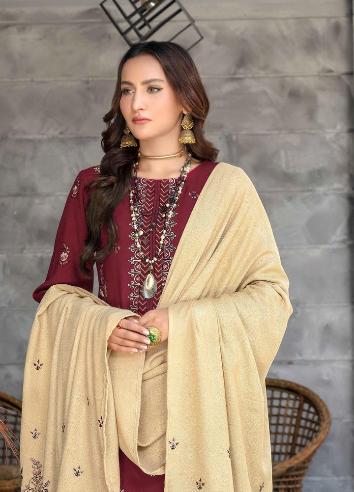 Chantilly De Lace By Aalaya Embroidered Dhanak Suits Unstitched 3 Piece ALY22CDL-V2 D-08 - Winter Collection