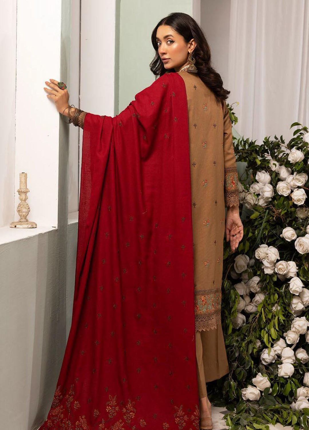 Chantilly De Lace By Aalaya Embroidered Dhanak Suits Unstitched 3 Piece ALY23CDL D-01 - Winter Collection