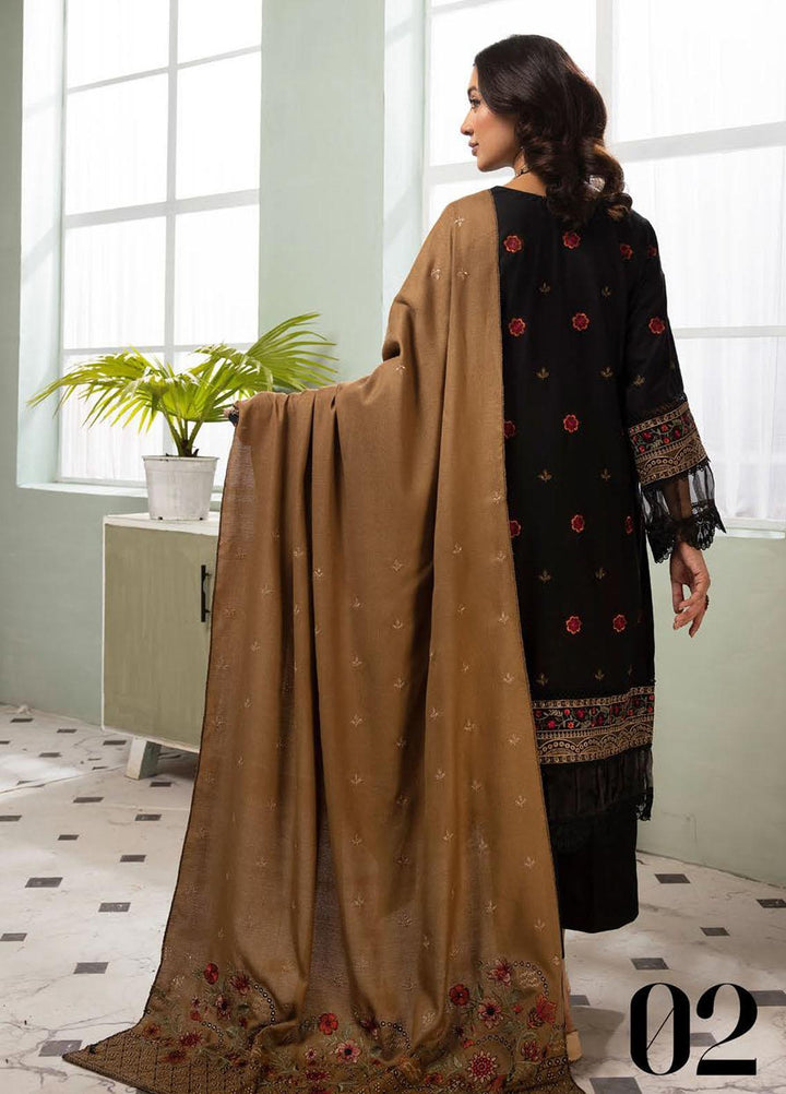 Chantilly De Lace By Aalaya Embroidered Dhanak Suits Unstitched 3 Piece ALY23CDL D-02 - Winter Collection