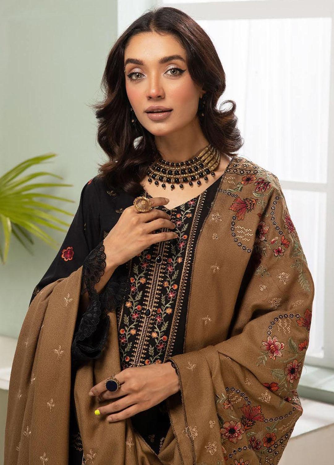 Chantilly De Lace By Aalaya Embroidered Dhanak Suits Unstitched 3 Piece ALY23CDL D-02 - Winter Collection
