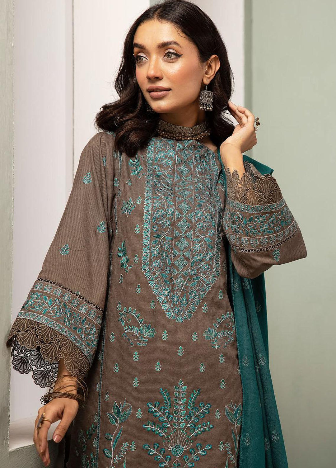 Chantilly De Lace By Aalaya Embroidered Dhanak Suits Unstitched 3 Piece ALY23CDL D-03 - Winter Collection