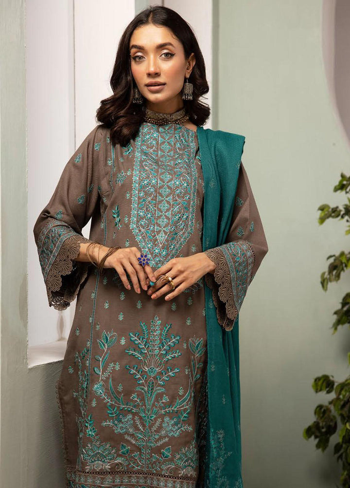 Chantilly De Lace By Aalaya Embroidered Dhanak Suits Unstitched 3 Piece ALY23CDL D-03 - Winter Collection