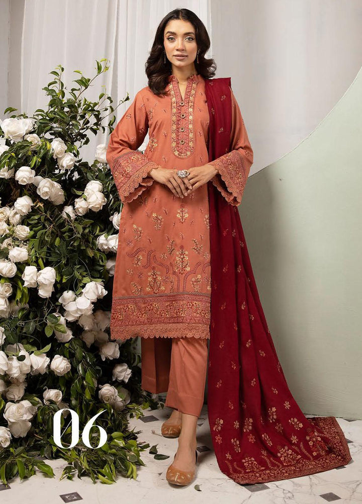 Chantilly De Lace By Aalaya Embroidered Dhanak Suits Unstitched 3 Piece ALY23CDL D-06 - Winter Collection