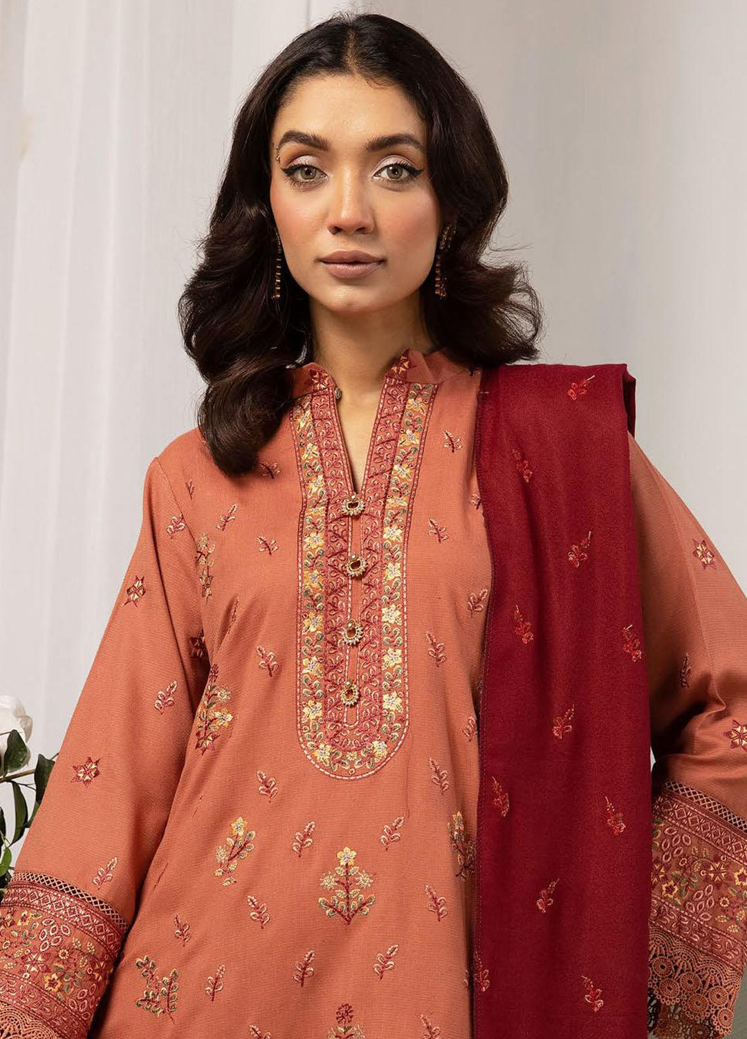 Chantilly De Lace By Aalaya Embroidered Dhanak Suits Unstitched 3 Piece ALY23CDL D-06 - Winter Collection