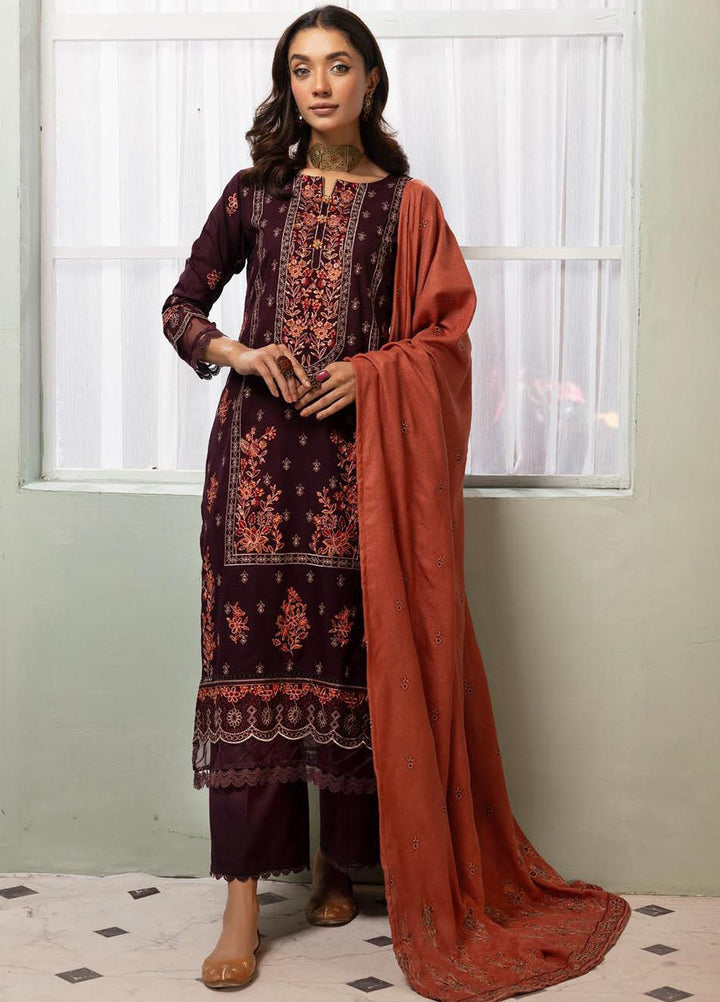 Chantilly De Lace By Aalaya Embroidered Dhanak Suits Unstitched 3 Piece ALY23CDL D-07 - Winter Collection