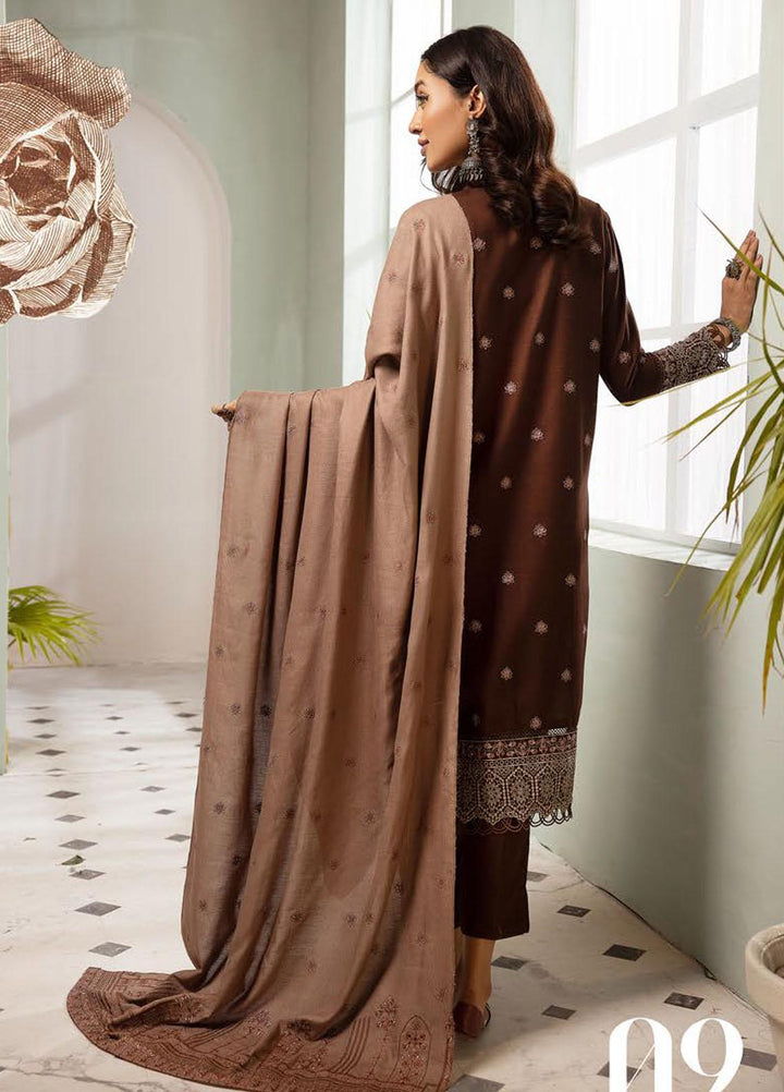 Chantilly De Lace By Aalaya Embroidered Dhanak Suits Unstitched 3 Piece ALY23CDL D-09 - Winter Collection