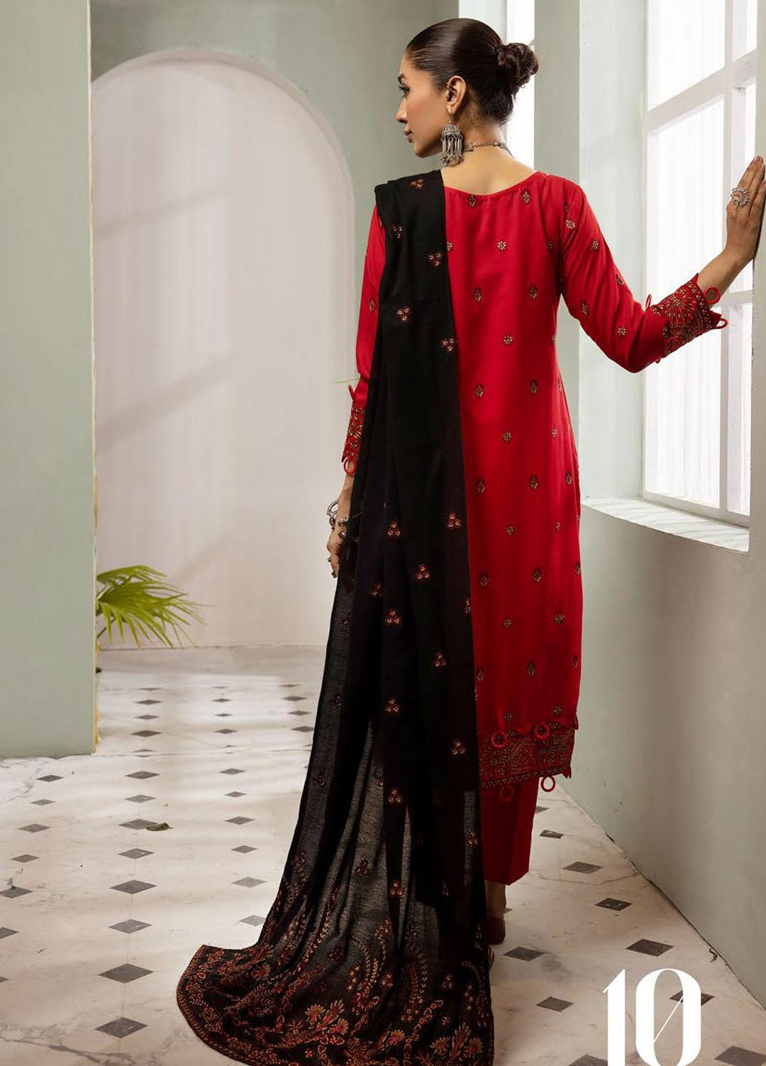 Chantilly De Lace By Aalaya Embroidered Dhanak Suits Unstitched 3 Piece ALY23CDL D-10 - Winter Collection