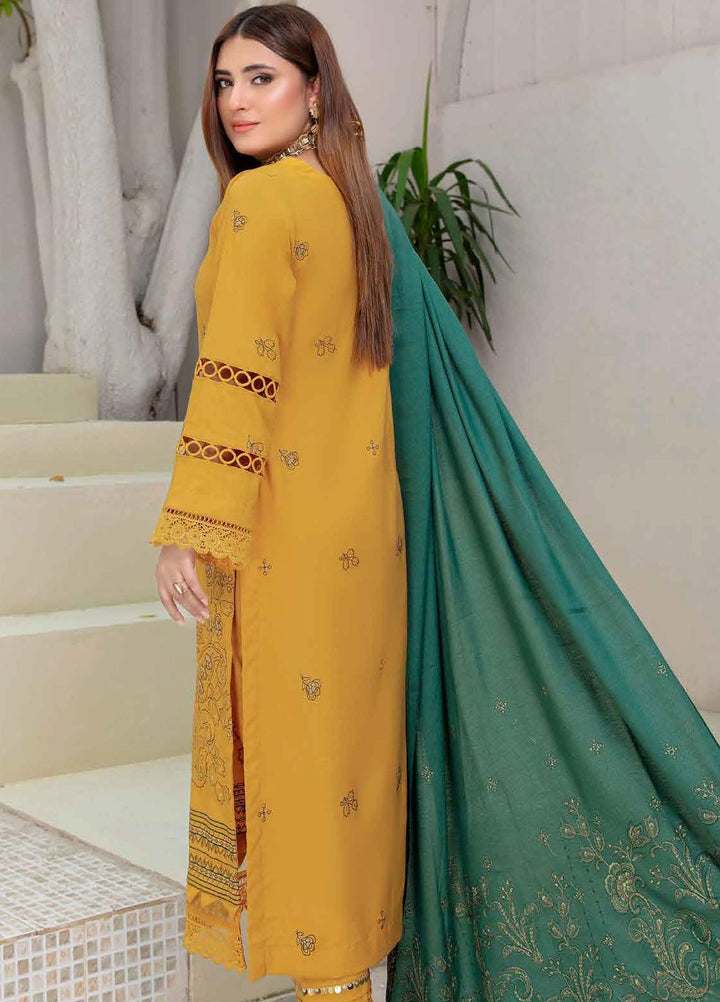 Chantilly De Lace By Aalaya Embroidered Dhanak Suits Unstitched 3 Piece ALY23CDL-V1 D-02 - Winter Collection