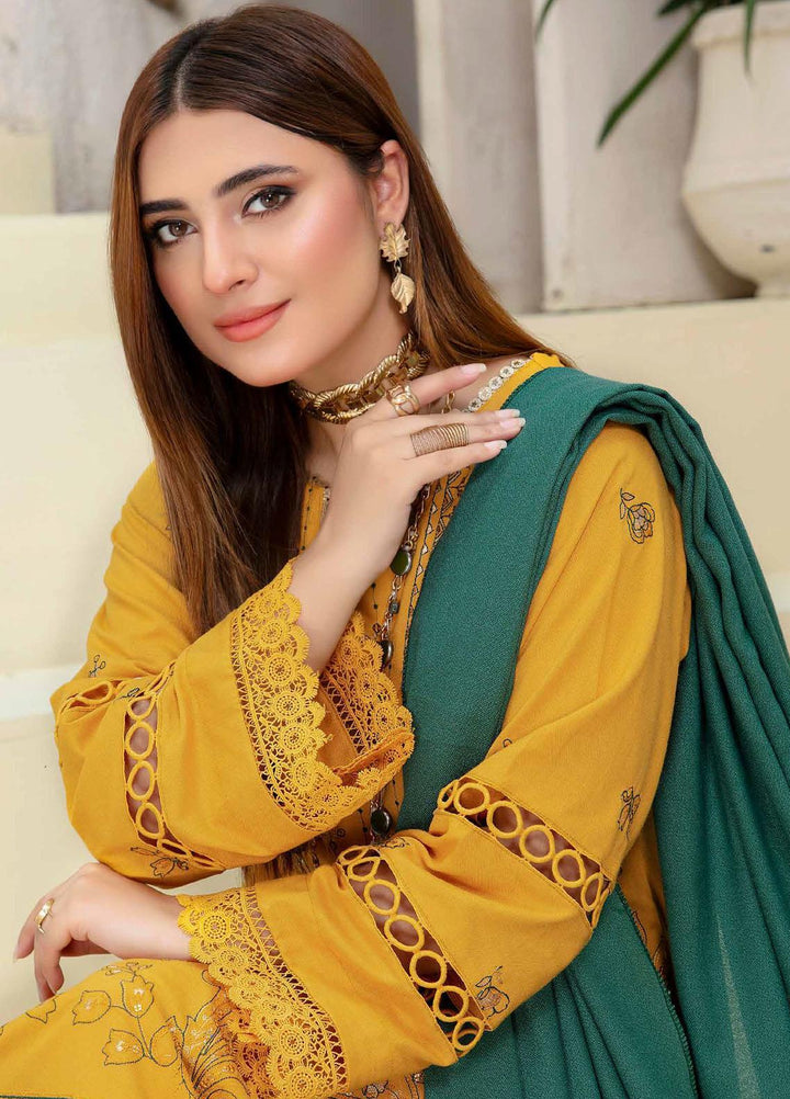 Chantilly De Lace By Aalaya Embroidered Dhanak Suits Unstitched 3 Piece ALY23CDL-V1 D-02 - Winter Collection