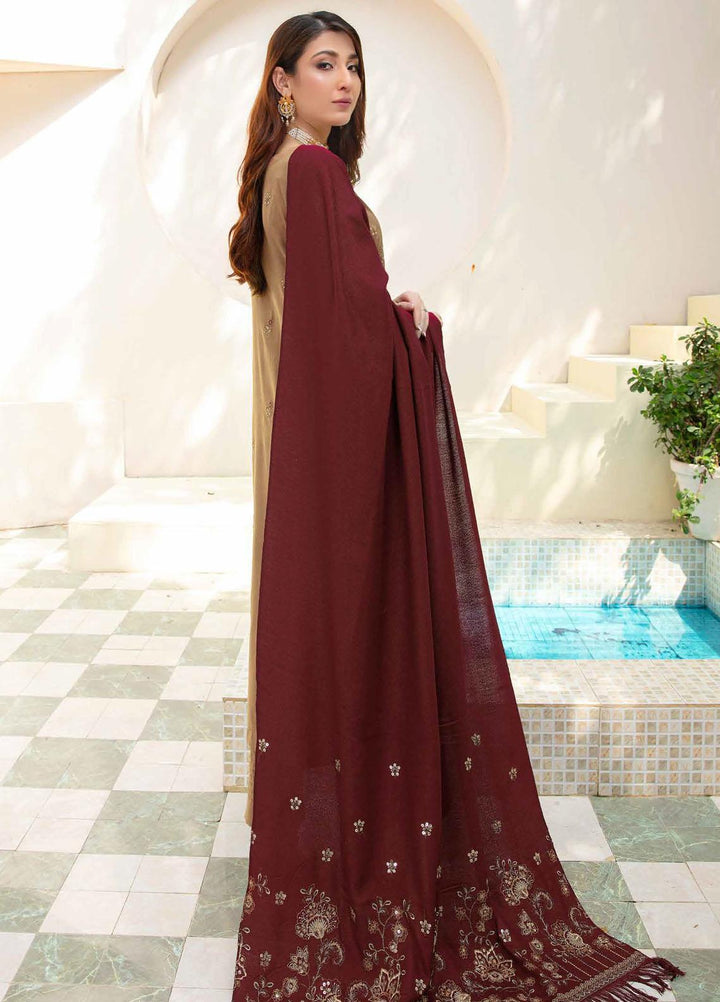 Chantilly De Lace By Aalaya Embroidered Dhanak Suits Unstitched 3 Piece ALY23CDL-V1 D-06 - Winter Collection