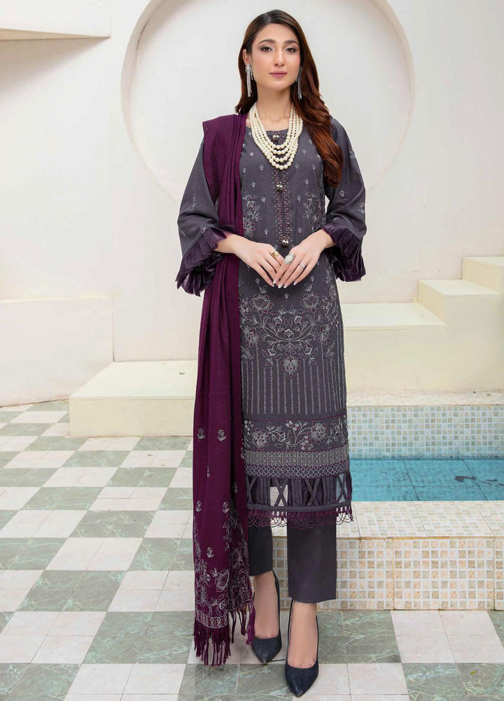 Chantilly De Lace By Aalaya Embroidered Dhanak Suits Unstitched 3 Piece ALY23CDL-V1 D-07 - Winter Collection