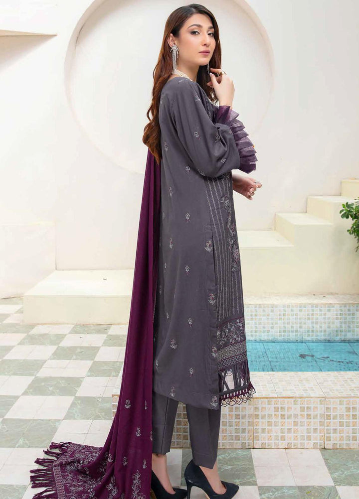 Chantilly De Lace By Aalaya Embroidered Dhanak Suits Unstitched 3 Piece ALY23CDL-V1 D-07 - Winter Collection