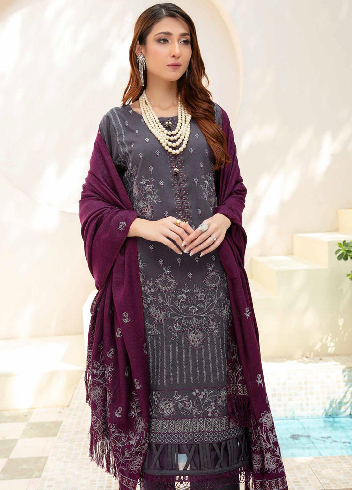Chantilly De Lace By Aalaya Embroidered Dhanak Suits Unstitched 3 Piece ALY23CDL-V1 D-07 - Winter Collection