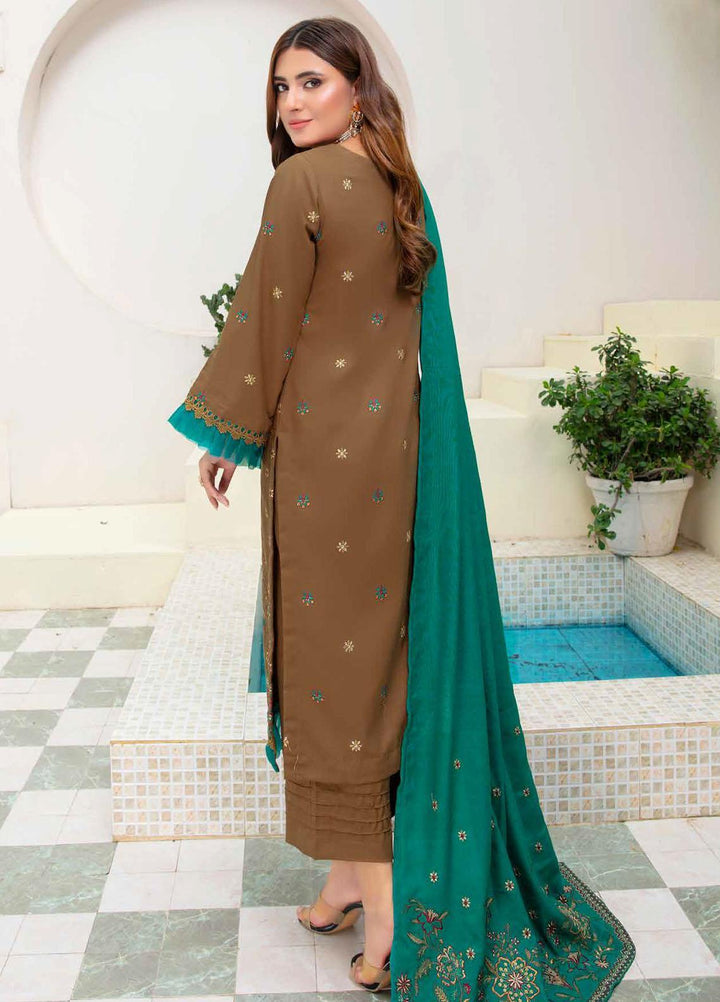 Chantilly De Lace By Aalaya Embroidered Dhanak Suits Unstitched 3 Piece ALY23CDL-V1 D-08 - Winter Collection