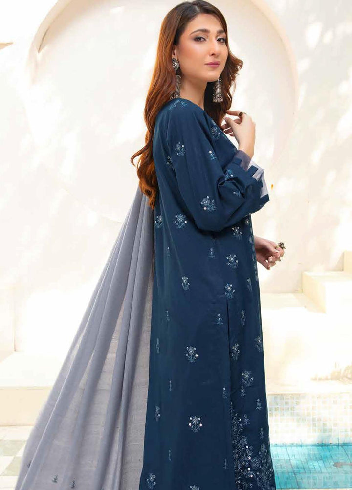 Chantilly De Lace By Aalaya Embroidered Dhanak Suits Unstitched 3 Piece ALY23CDL-V1 D-09 - Winter Collection