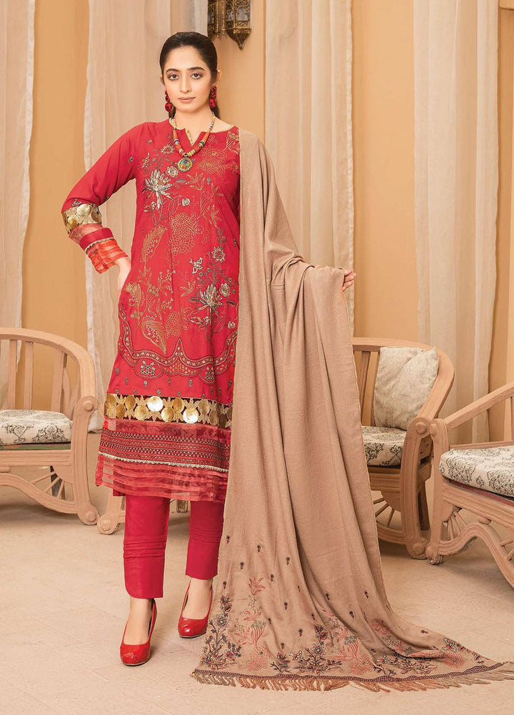 Chantilly De Lace By Aalaya Embroidered Dhanak Suits Unstitched 3 Piece ALY22CDL-V4 DE-01 - Winter Collection