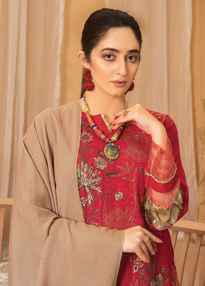 Chantilly De Lace By Aalaya Embroidered Dhanak Suits Unstitched 3 Piece ALY22CDL-V4 DE-01 - Winter Collection