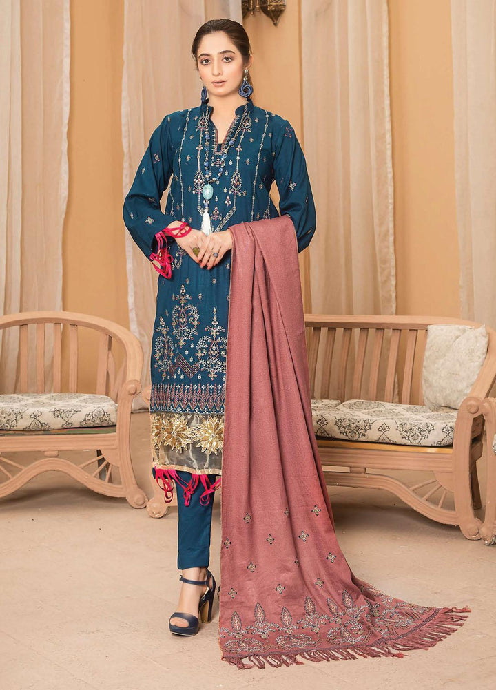 Chantilly De Lace By Aalaya Embroidered Dhanak Suits Unstitched 3 Piece ALY22CDL-V4 DE-03 - Winter Collection
