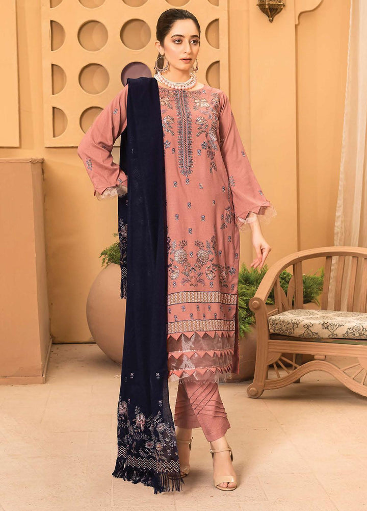 Chantilly De Lace By Aalaya Embroidered Dhanak Suits Unstitched 3 Piece ALY22CDL-V4 DE-05 - Winter Collection