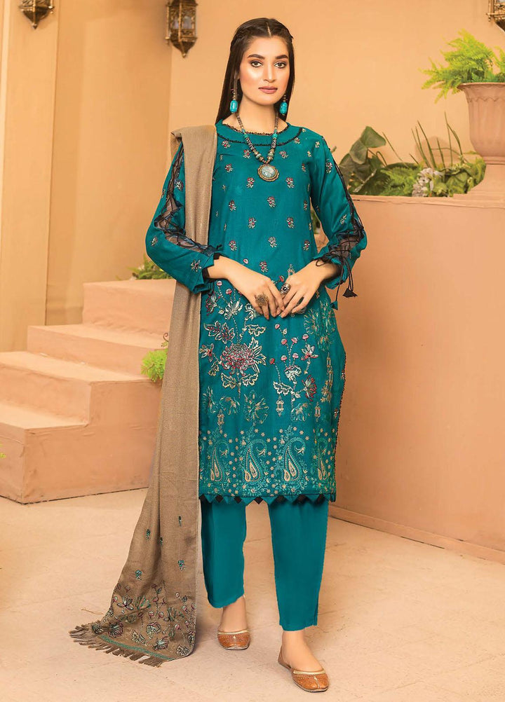 Chantilly De Lace By Aalaya Embroidered Dhanak Suits Unstitched 3 Piece ALY22CDL-V4 DE-06 - Winter Collection