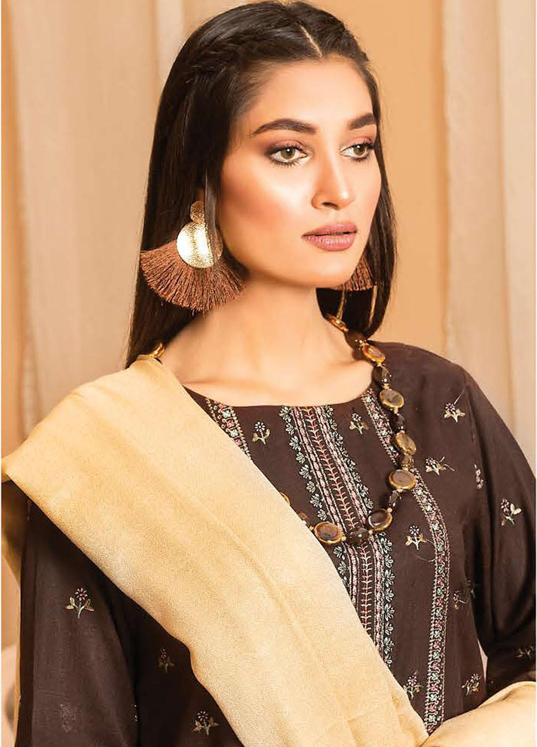 Chantilly De Lace By Aalaya Embroidered Dhanak Suits Unstitched 3 Piece ALY22CDL-V4 DE-10 - Winter Collection
