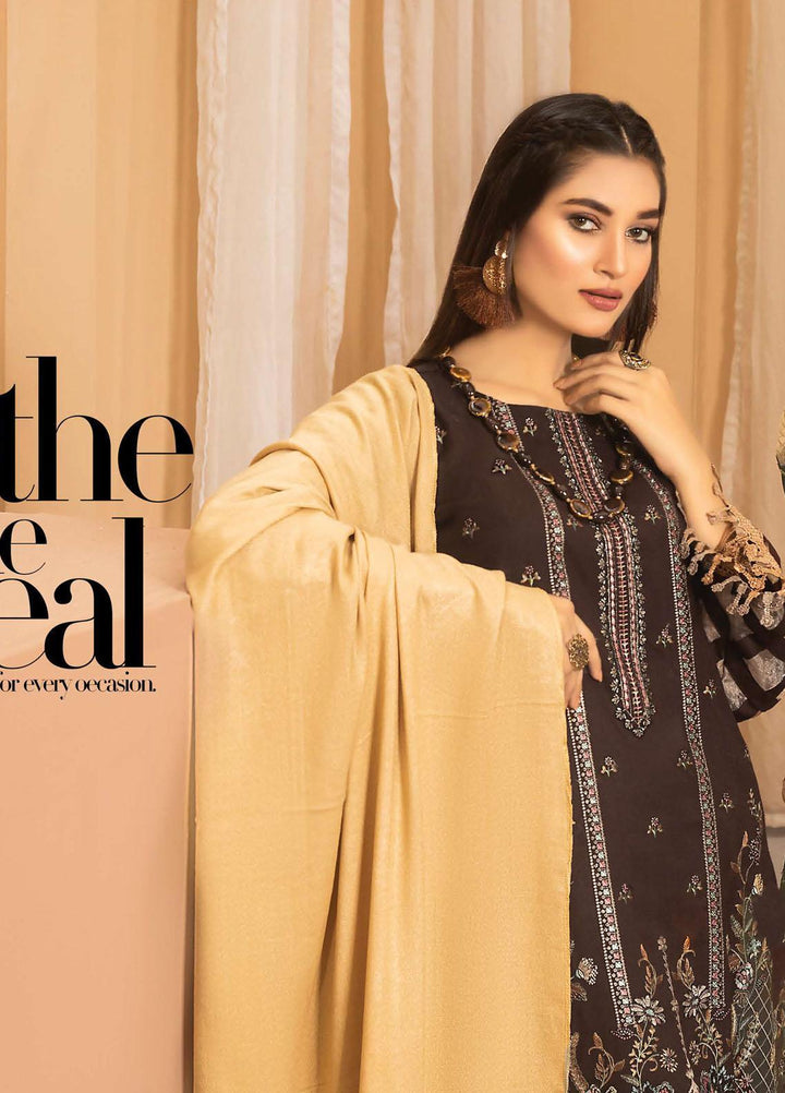 Chantilly De Lace By Aalaya Embroidered Dhanak Suits Unstitched 3 Piece ALY22CDL-V4 DE-10 - Winter Collection