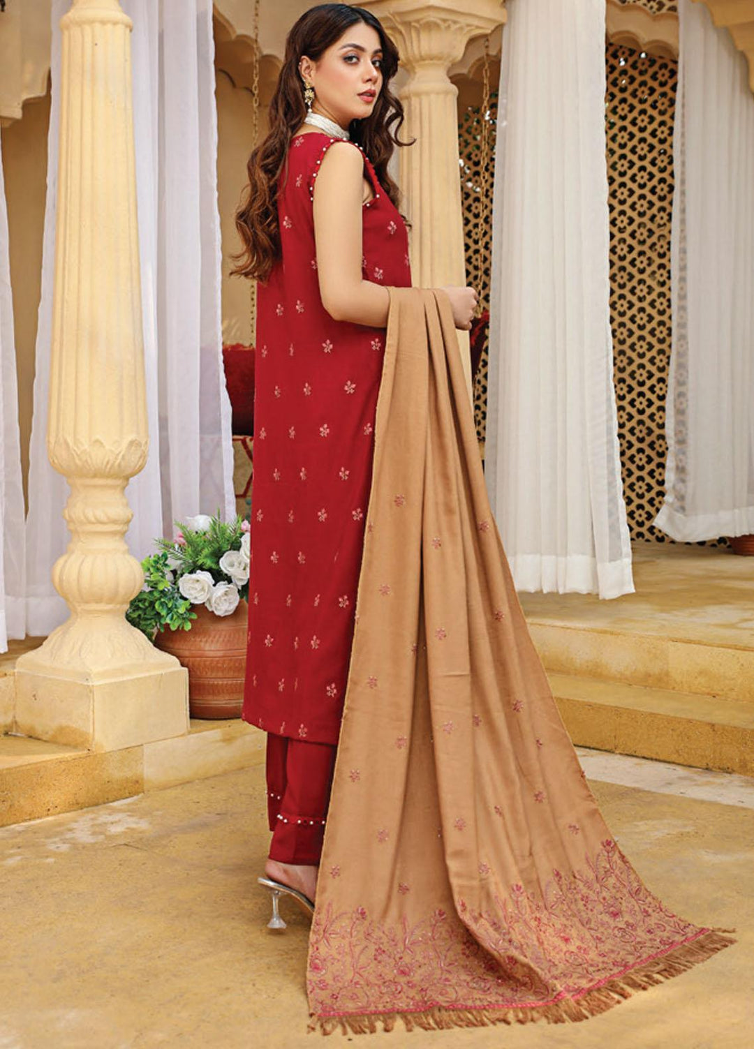 Chantilly De Lace By Aalaya Embroidered Dhanak Suits Unstitched 3 Piece ALY22CDL D-01 - Winter Collection