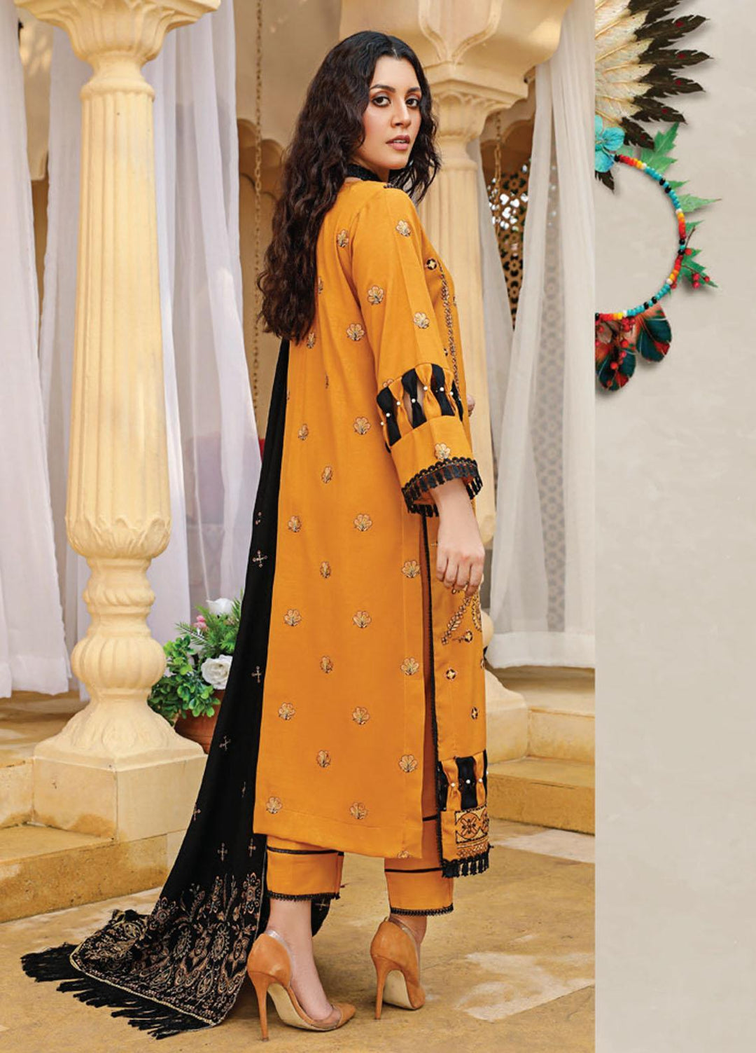 Chantilly De Lace By Aalaya Embroidered Dhanak Suits Unstitched 3 Piece ALY22CDL D-03 - Winter Collection
