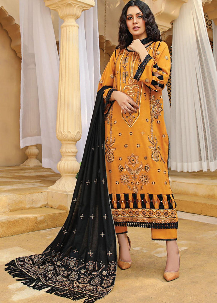 Chantilly De Lace By Aalaya Embroidered Dhanak Suits Unstitched 3 Piece ALY22CDL D-03 - Winter Collection