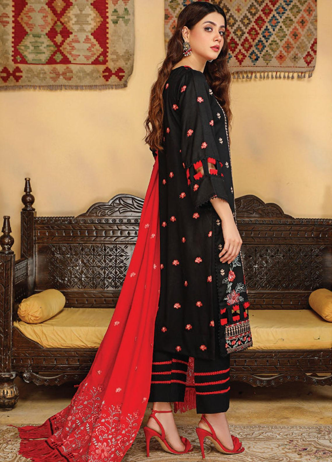 Chantilly De Lace By Aalaya Embroidered Dhanak Suits Unstitched 3 Piece ALY22CDL D-05 - Winter Collection