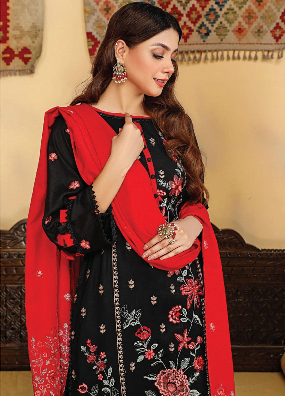 Chantilly De Lace By Aalaya Embroidered Dhanak Suits Unstitched 3 Piece ALY22CDL D-05 - Winter Collection