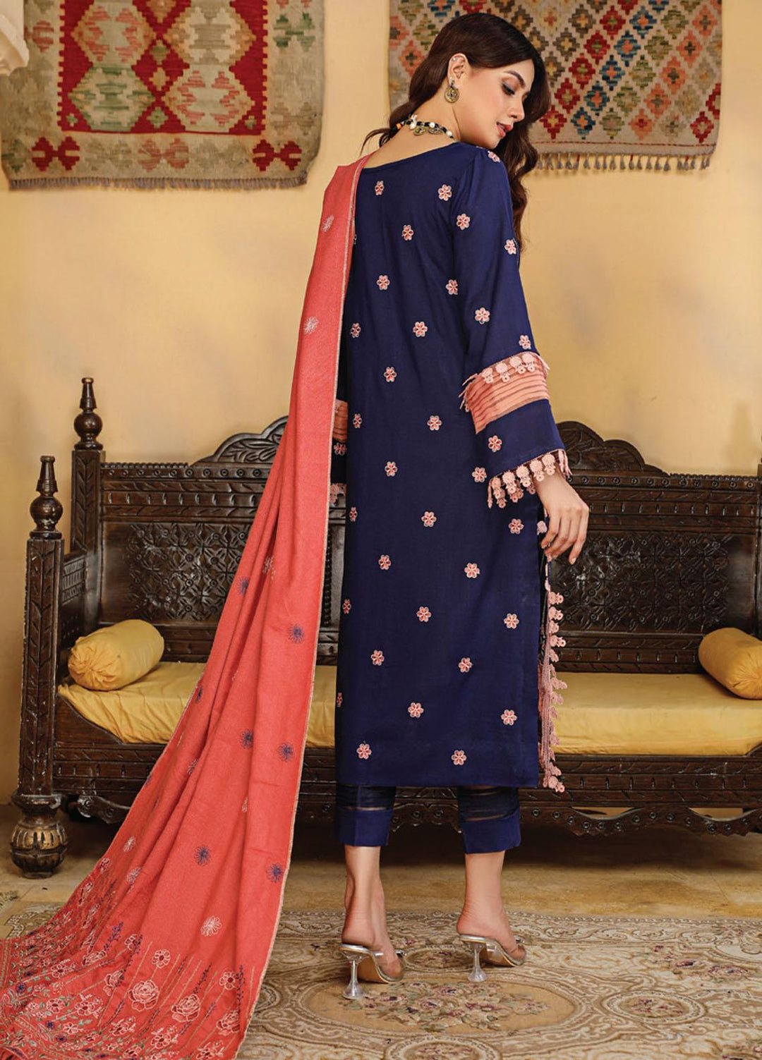 Chantilly De Lace By Aalaya Embroidered Dhanak Suits Unstitched 3 Piece ALY22CDL D-07 - Winter Collection