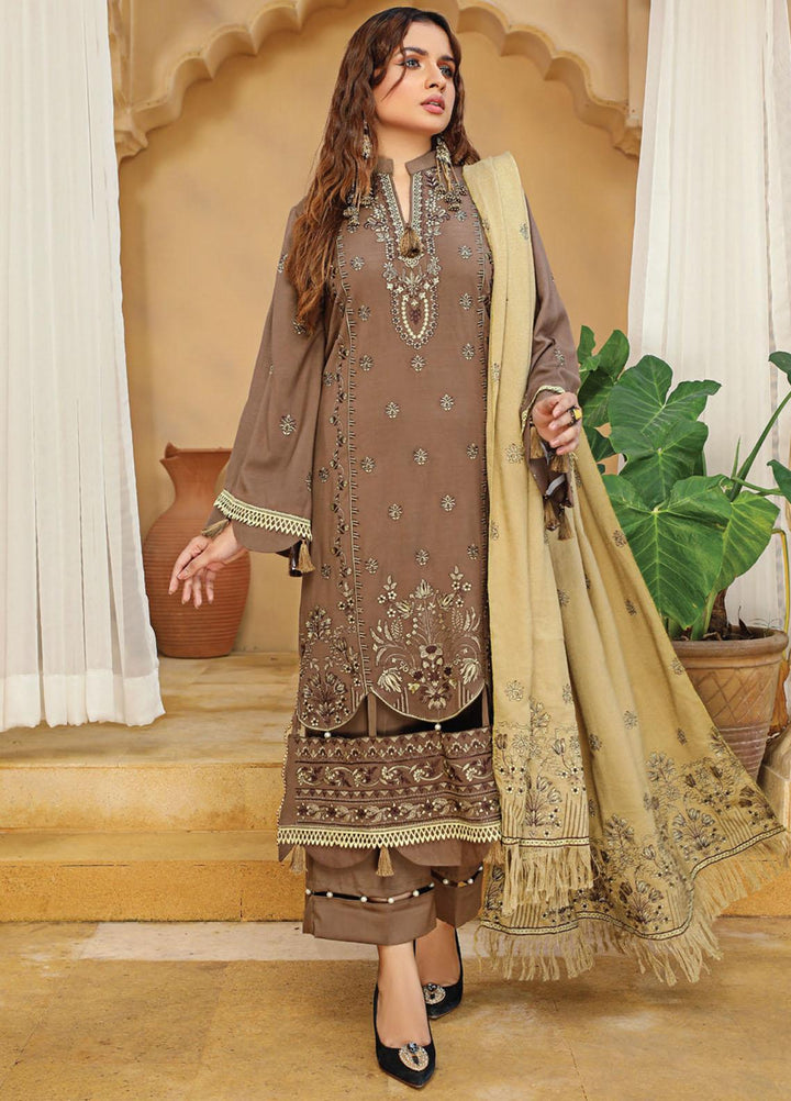 Chantilly De Lace By Aalaya Embroidered Dhanak Suits Unstitched 3 Piece ALY22CDL D-08 - Winter Collection