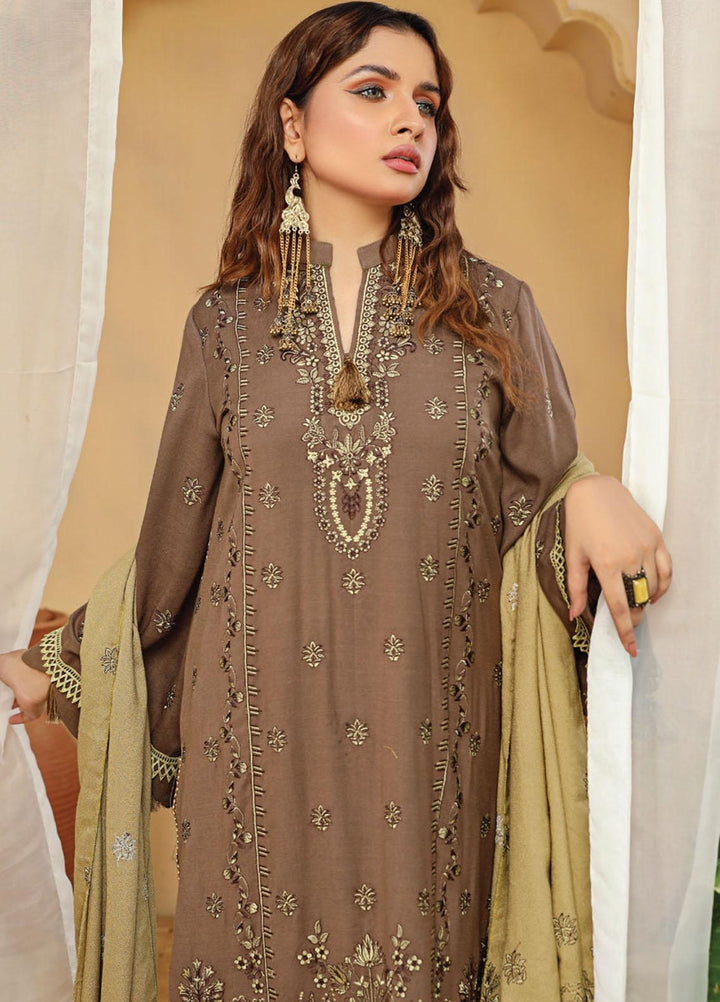 Chantilly De Lace By Aalaya Embroidered Dhanak Suits Unstitched 3 Piece ALY22CDL D-08 - Winter Collection