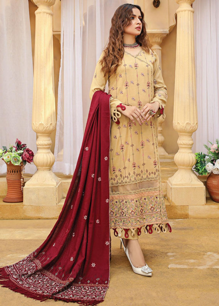 Chantilly De Lace By Aalaya Embroidered Dhanak Suits Unstitched 3 Piece ALY22CDL D-11 - Winter Collection