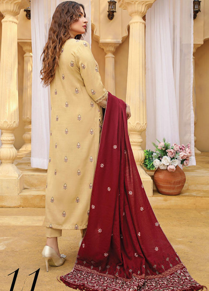 Chantilly De Lace By Aalaya Embroidered Dhanak Suits Unstitched 3 Piece ALY22CDL D-11 - Winter Collection