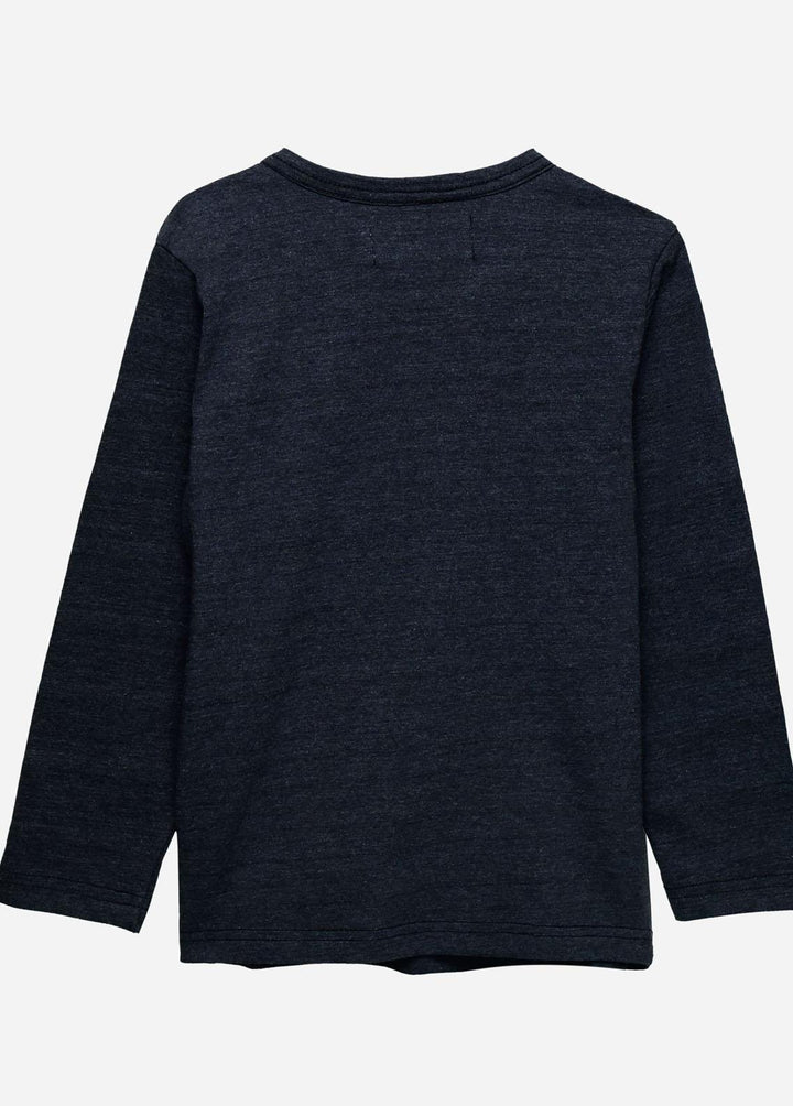 Brumano Cotton Casual T-Shirts for Boys -  Charcoal Full Sleeve T-Shirt With Contrasting Pocket - Junior