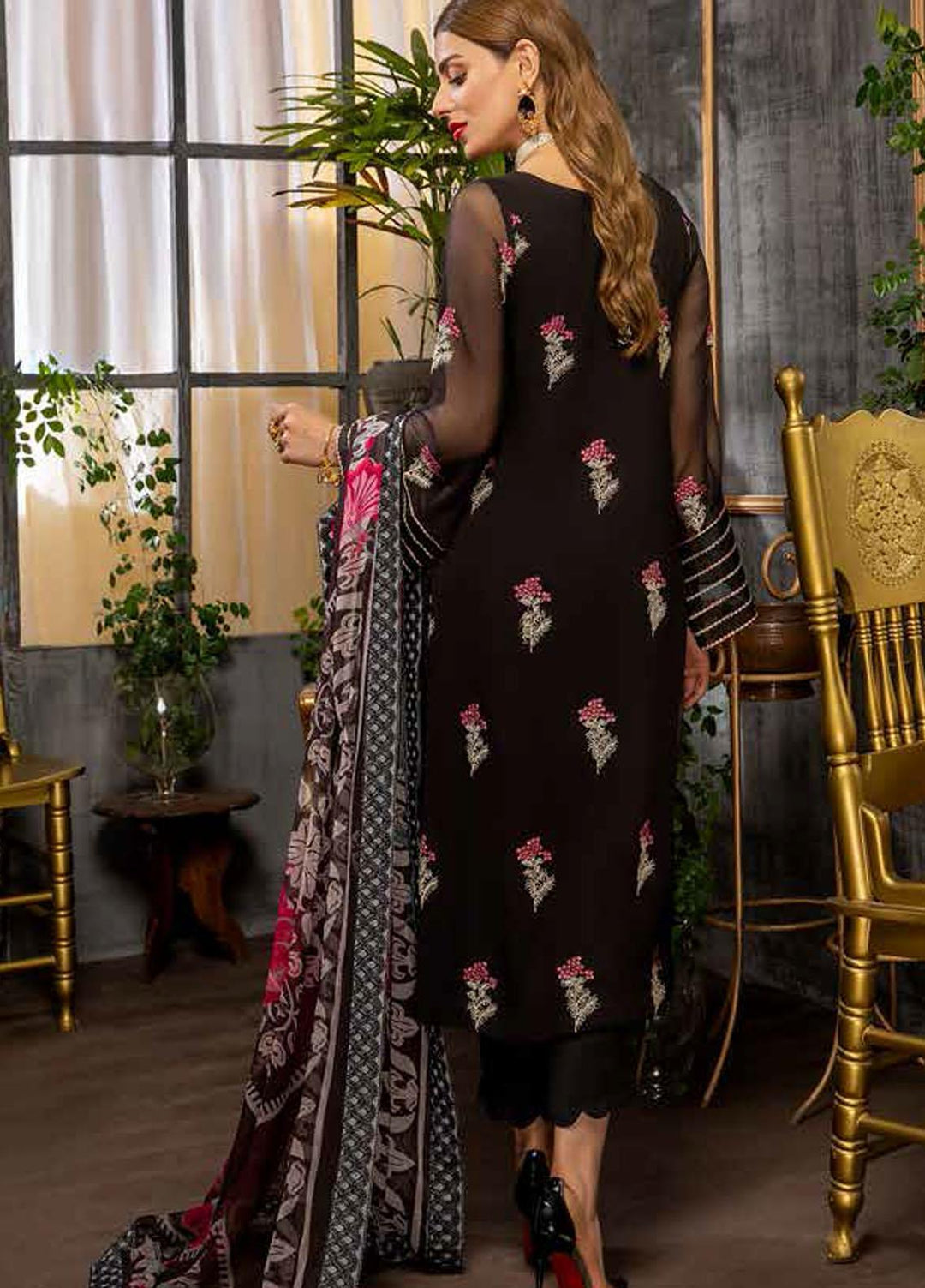 Charizma Embroidered Chiffon Suits Unstitched 3 Piece CRZ21AE CAL-001 - Luxury Collection