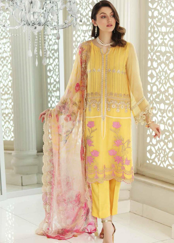 Charizma Embroidered Chiffon Suits Unstitched 3 Piece CRZ21AE CAL-002 - Luxury Collection