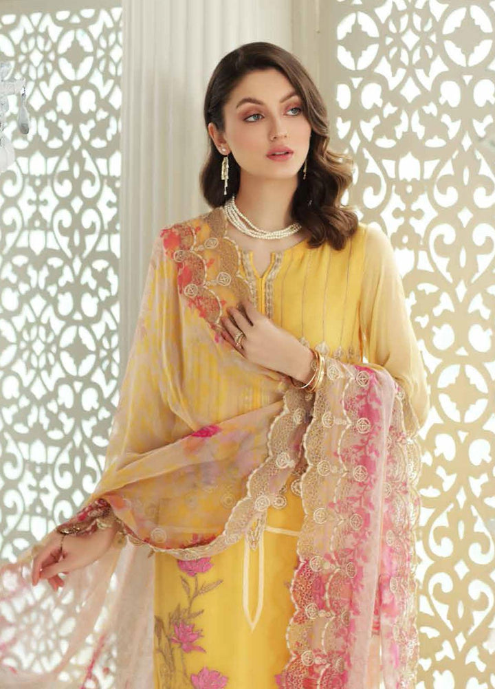 Charizma Embroidered Chiffon Suits Unstitched 3 Piece CRZ21AE CAL-002 - Luxury Collection