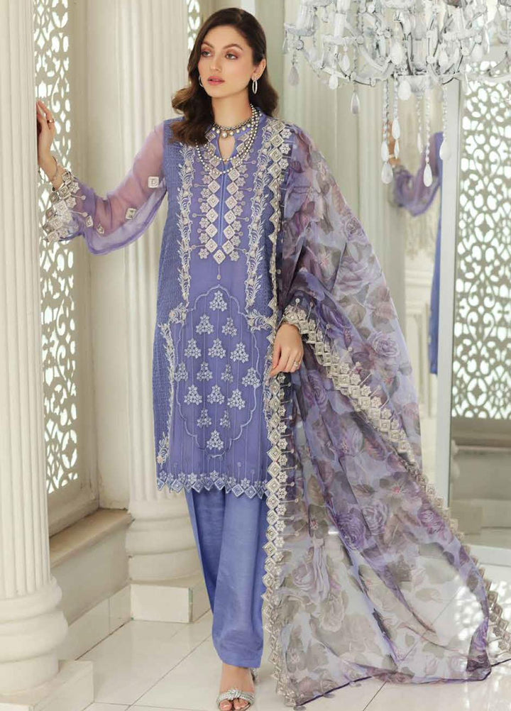 Charizma Embroidered Chiffon Suits Unstitched 3 Piece CRZ21AE CAL-006 - Luxury Collection