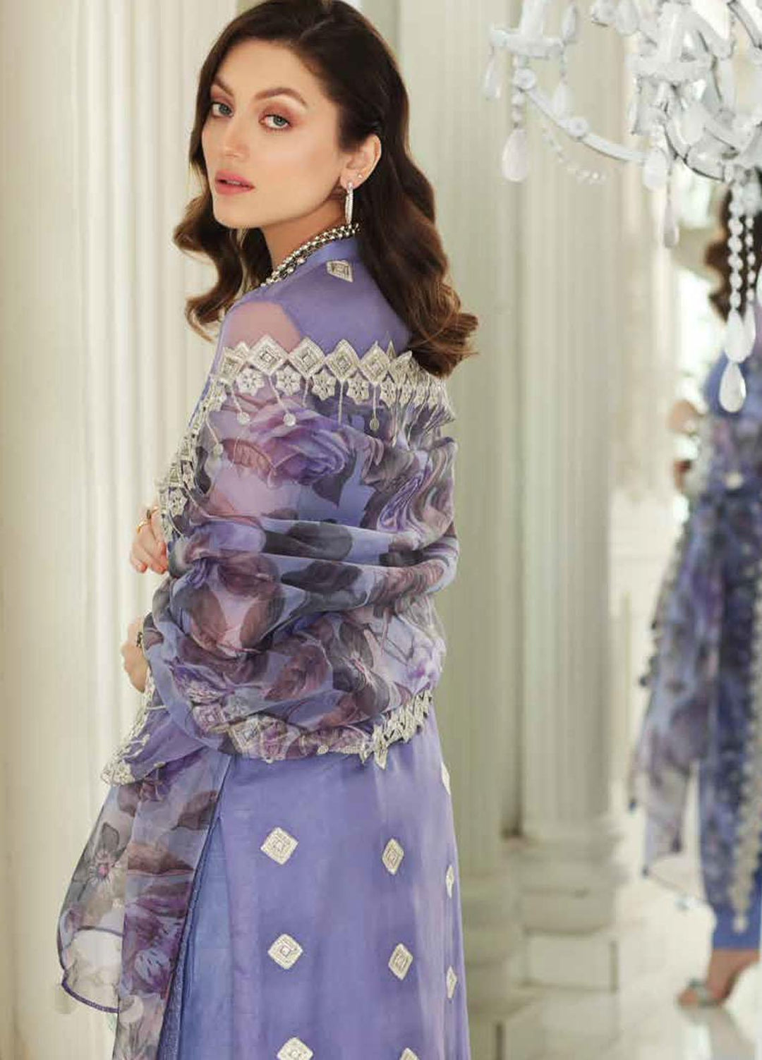 Charizma Embroidered Chiffon Suits Unstitched 3 Piece CRZ21AE CAL-006 - Luxury Collection