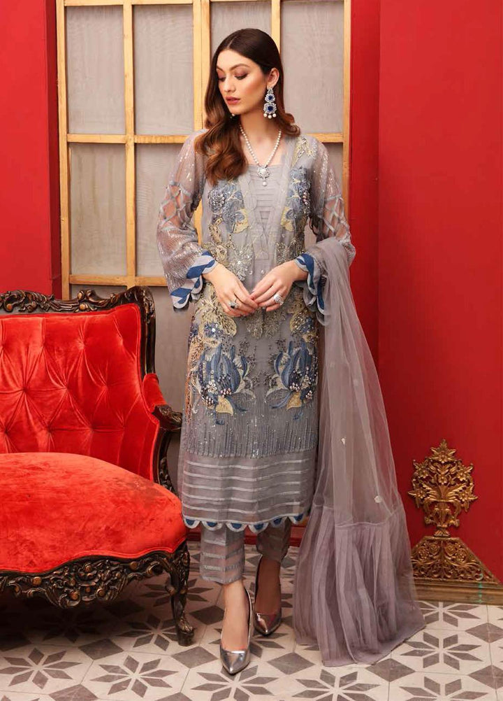 Allure By Charizma Embroidered Chiffon Suits Unstitched 3 Piece CRZ21-AE2 CAL/08 - Luxury Collection