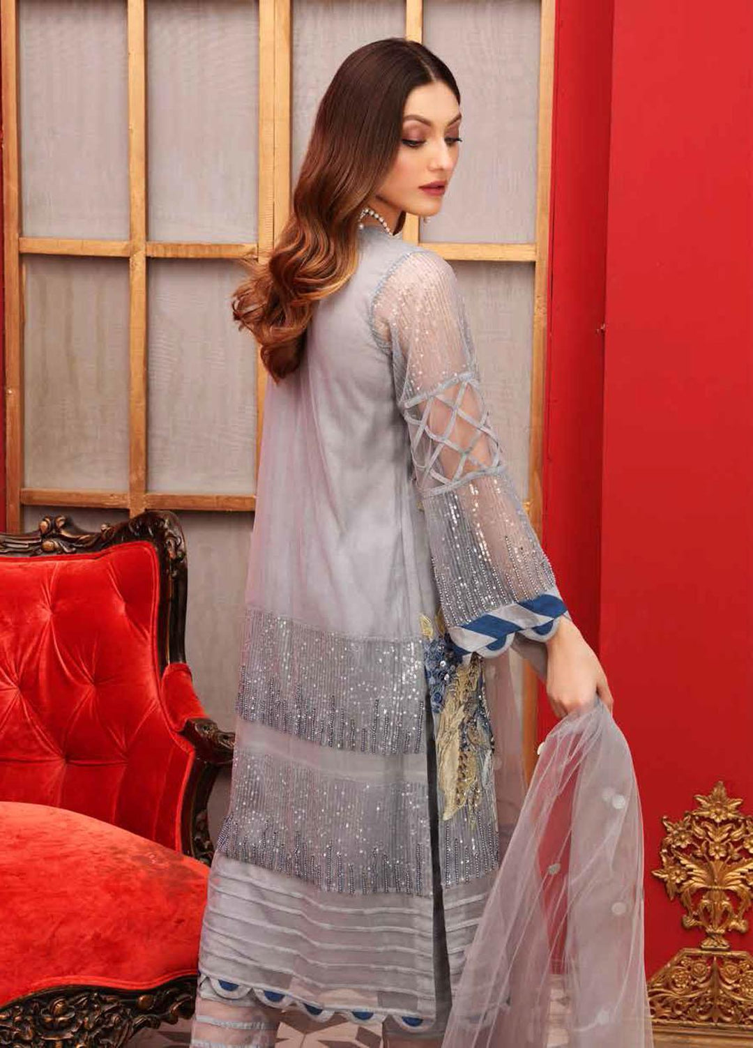 Allure By Charizma Embroidered Chiffon Suits Unstitched 3 Piece CRZ21-AE2 CAL/08 - Luxury Collection