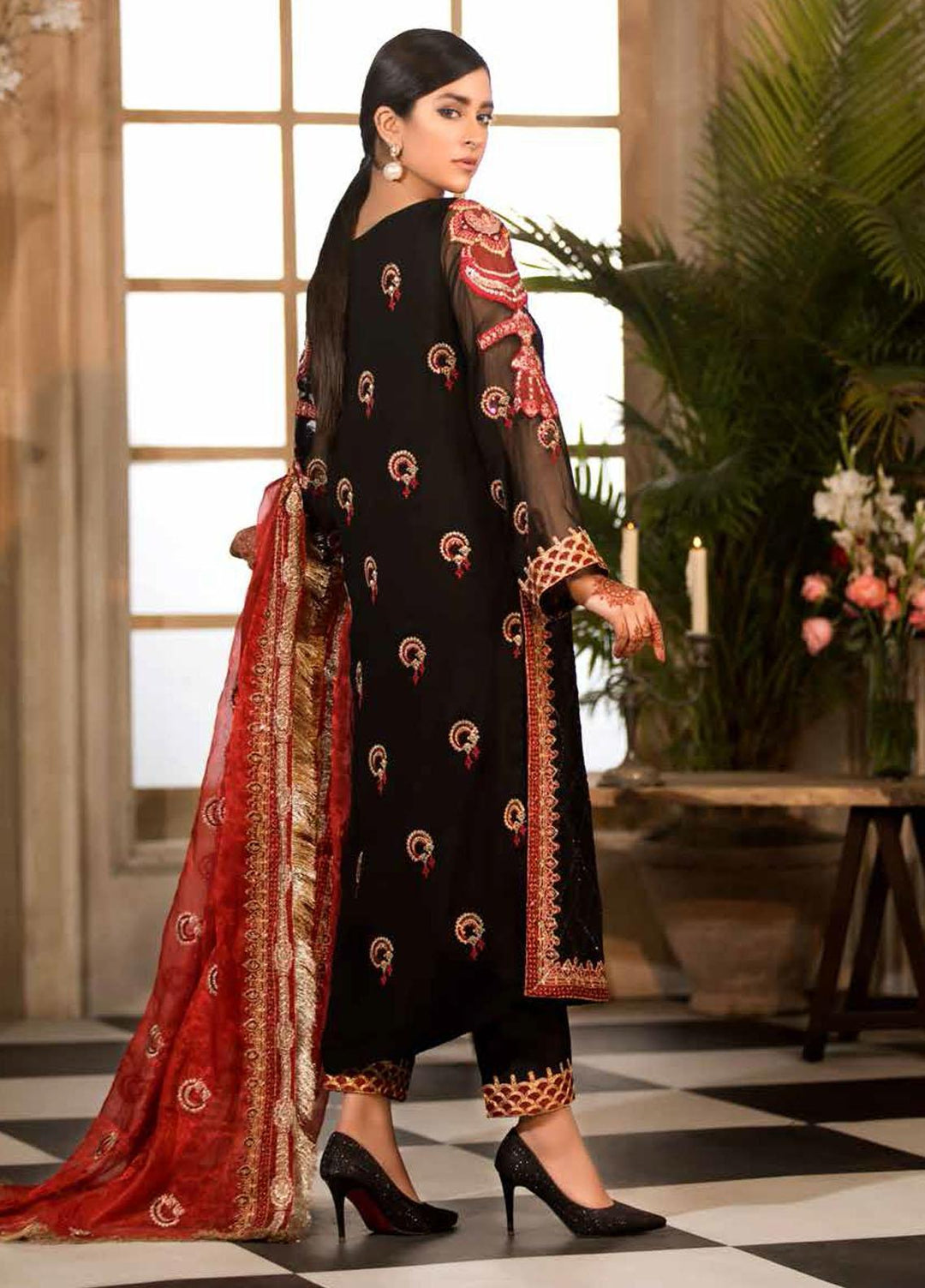 Allure By Charizma Embroidered Chiffon Suits Unstitched 3 Piece CRZ21-AE2 CAL/13 - Luxury Collection