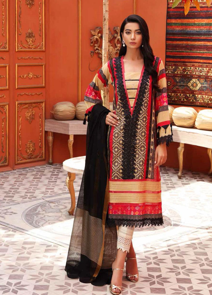 Belle By Charizma Printed Lawn Suits Unstitched 2 Piece CRZ21B 05 - Summer Collection