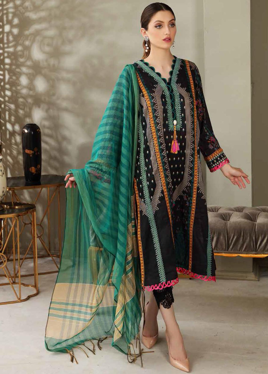Belle By Charizma Printed Lawn Suits Unstitched 2 Piece CRZ21B 07 - Summer Collection