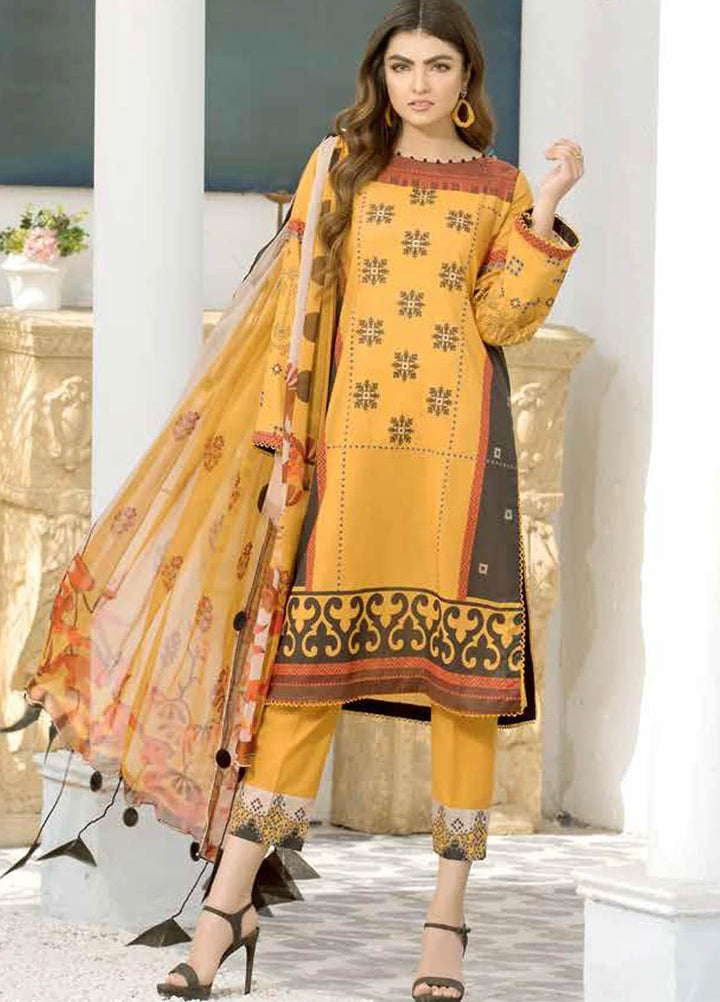 Charizma Printed Lawn Suits Unstitched 3 Piece CRZ21CP CP-01 - Summer Collection