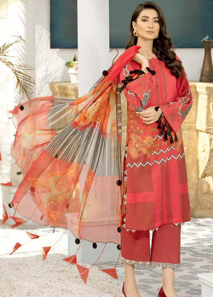 Charizma Printed Lawn Suits Unstitched 3 Piece CRZ21CP CP-02 - Summer Collection