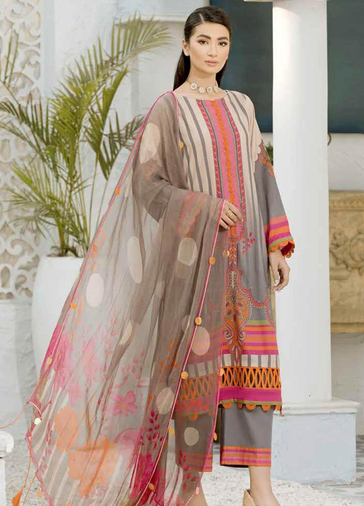 Charizma Printed Lawn Suits Unstitched 3 Piece CRZ21CP CP-07 - Summer Collection